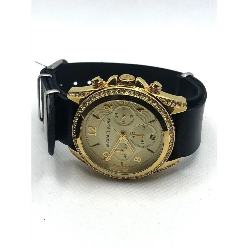 Michael Kors MK5166 Women Leather Analog Dial Quartz Watch W/ Custom Band XX287
